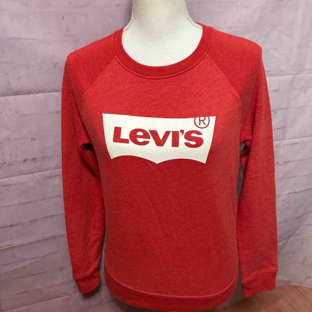 Levi's Women's Bold Red Crew Neck Sweat Shirt